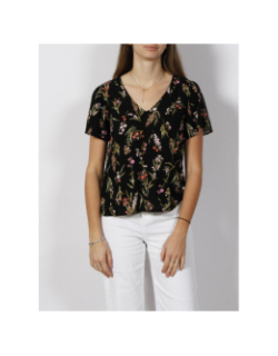 T-shirt à fleurs easy noir femme - Vero Moda