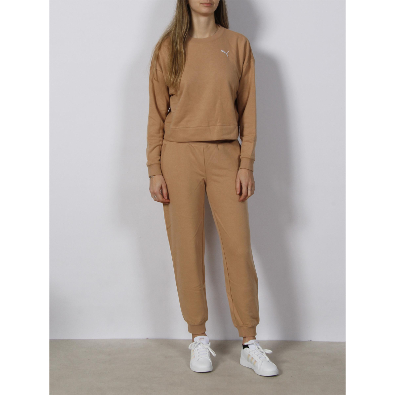 Ensemble de survêtement sweat crop jogging marron femme - Puma