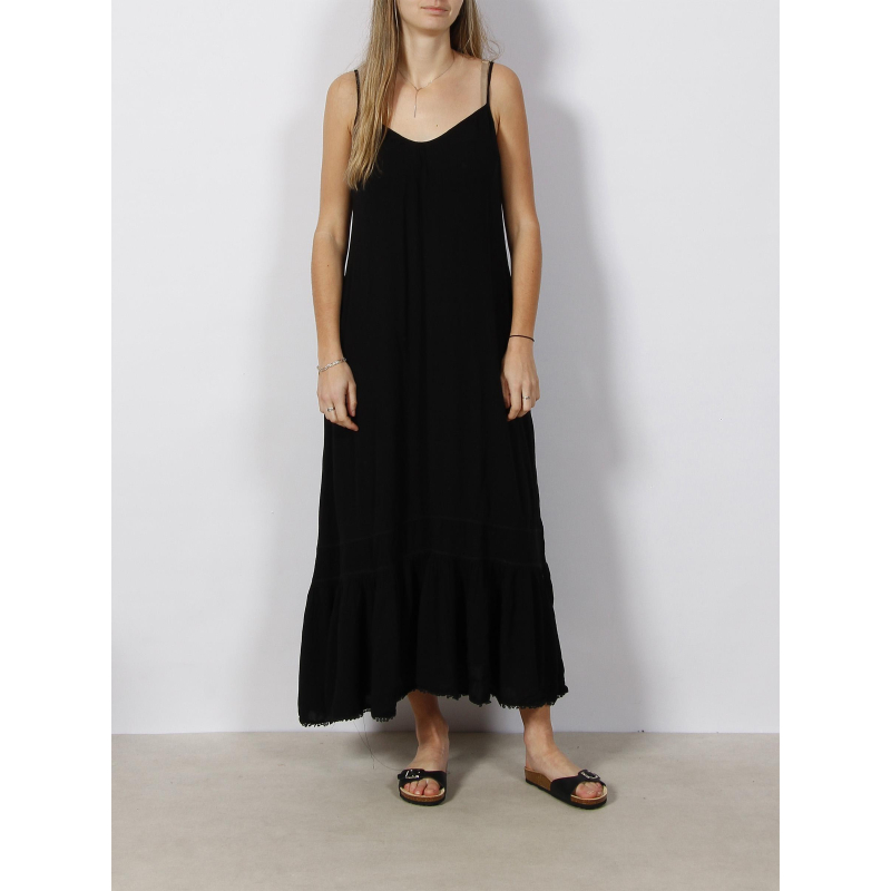 Robe de plage longue uni noir femme - Superdry