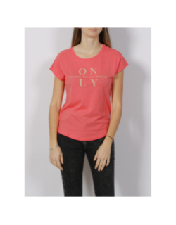 T-shirt florance loose rose femme - Only