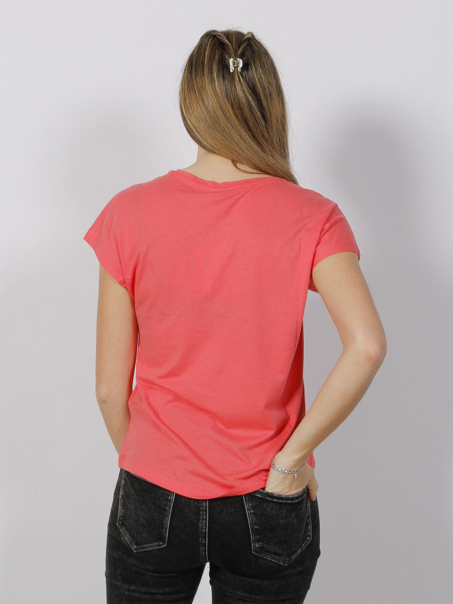 T-shirt florance loose rose femme - Only