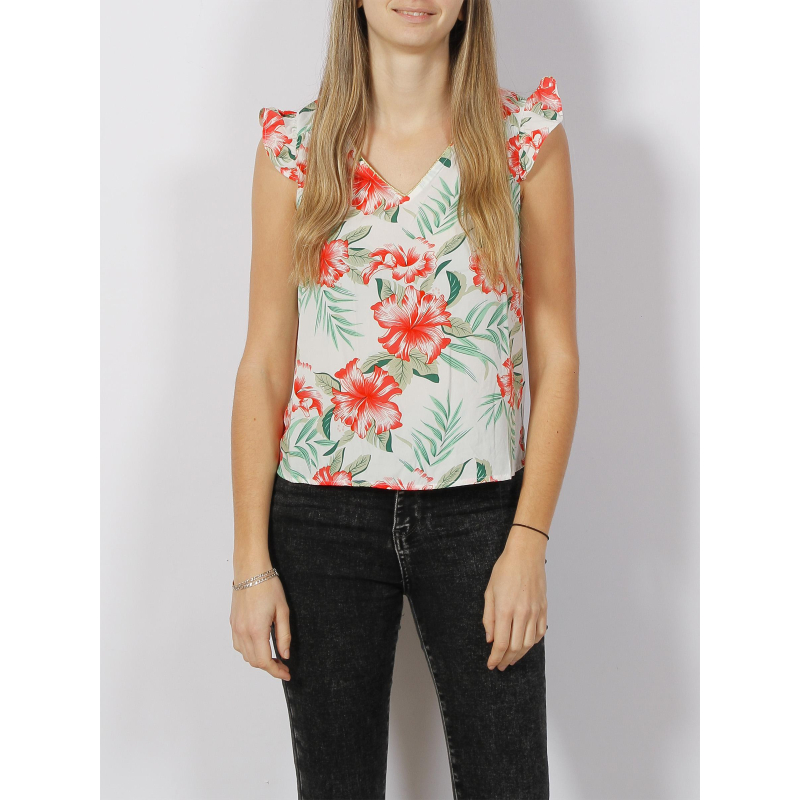 T-shirt floral sylvie blanc femme - Only