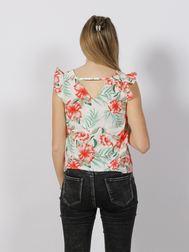 T-shirt floral sylvie blanc femme - Only