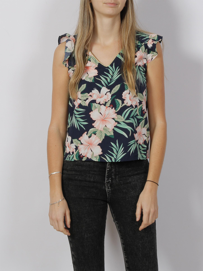 T-shirt floral sylvie bleu marine femme - Only