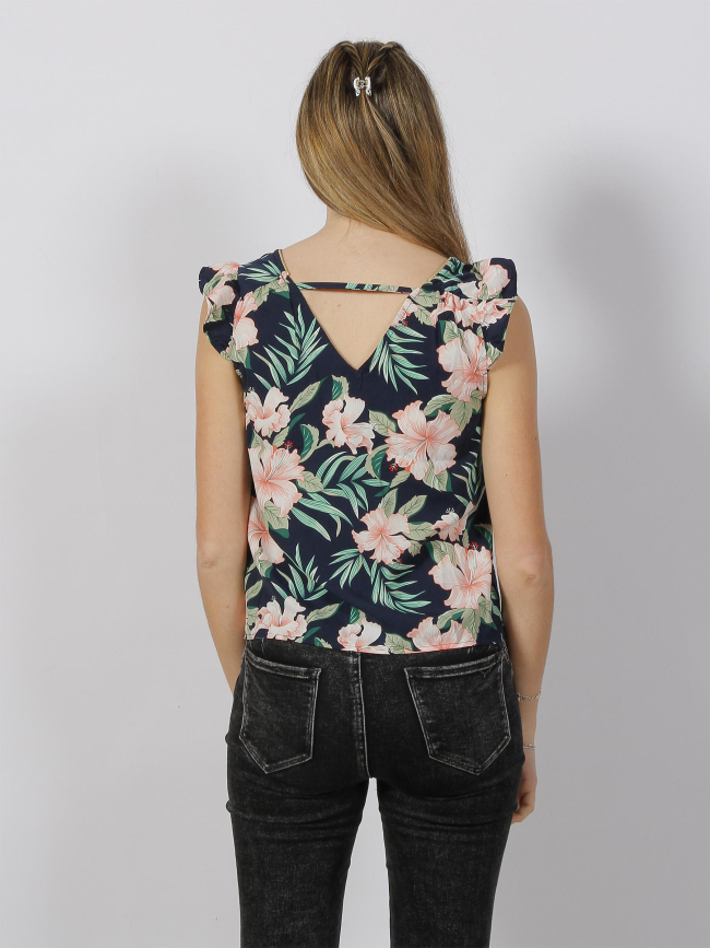 T-shirt floral sylvie bleu marine femme - Only