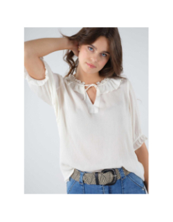 Blouse jimena blanc femme - Deeluxe