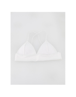 Haut maillot de bain triangle côtelé bobby blanc femme - Only