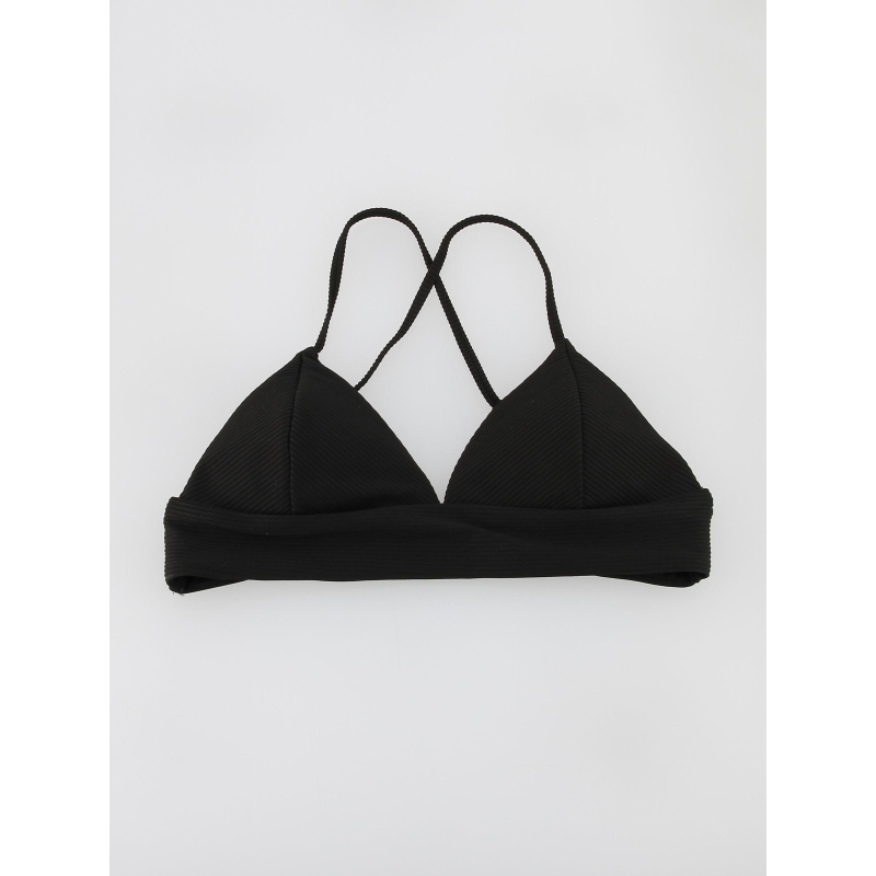 Haut maillot de bain triangle côtelé bobby noir femme - Only