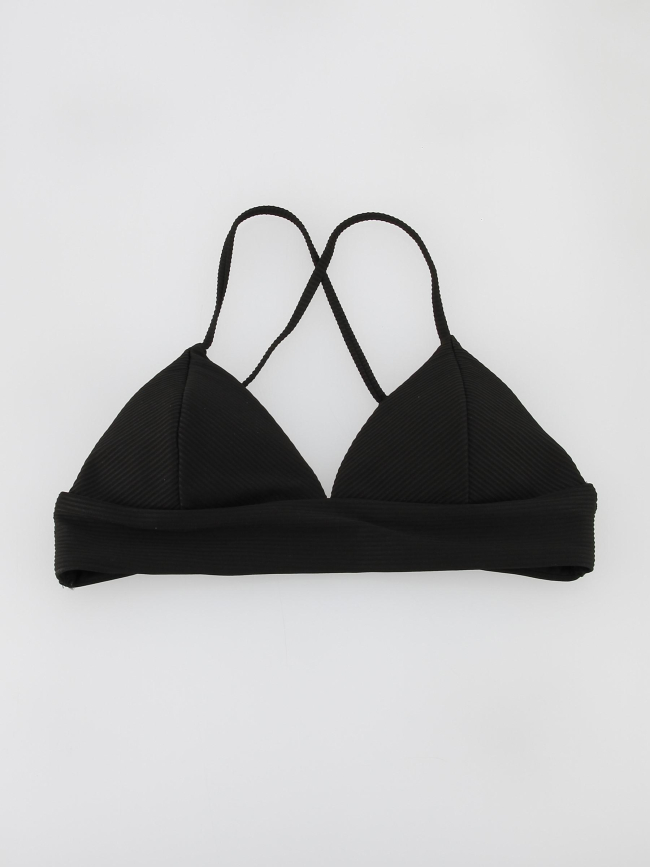 Haut maillot de bain triangle côtelé bobby noir femme - Only