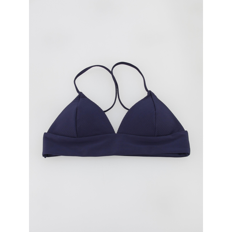 Haut maillot de bain triangle côtelé bobby bleu femme - Only