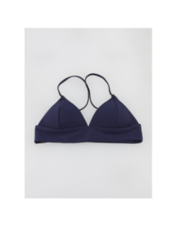 Haut maillot de bain triangle côtelé bobby bleu femme - Only