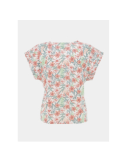 T-shirt à fleurs nouer fano rose vert fille - Kaporal