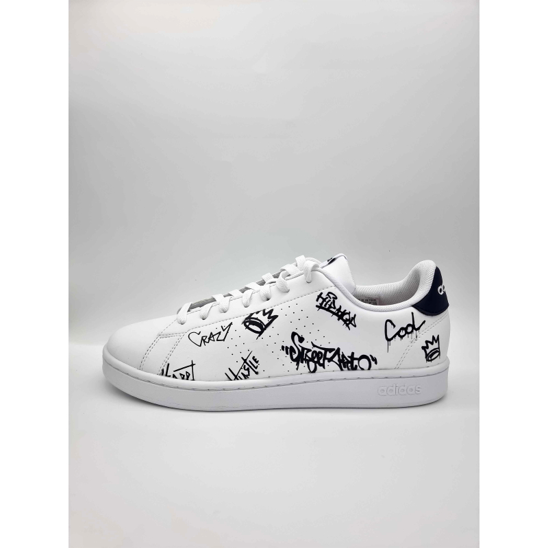 Baskets advantage custom graffitis blanc homme - Adidas