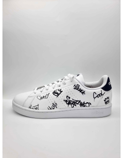 Baskets advantage custom graffitis blanc homme - Adidas