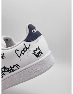 Baskets advantage custom graffitis blanc homme - Adidas