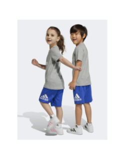 Ensemble short t-shirt big logo gris bleu enfant - Adidas