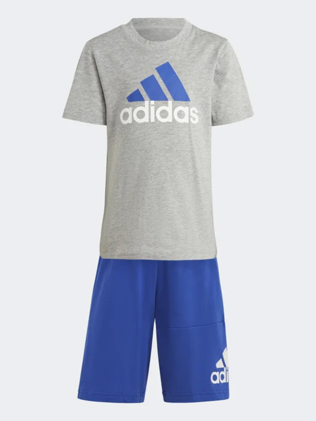 Ensemble short t-shirt big logo gris bleu enfant - Adidas