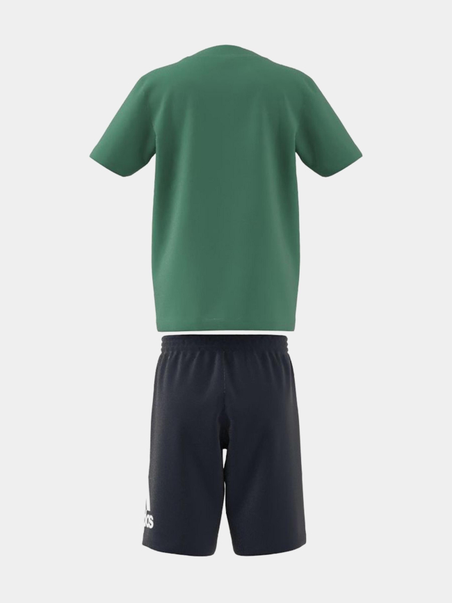 Ensemble short t-shirt logo vert bleu marine enfant - Adidas