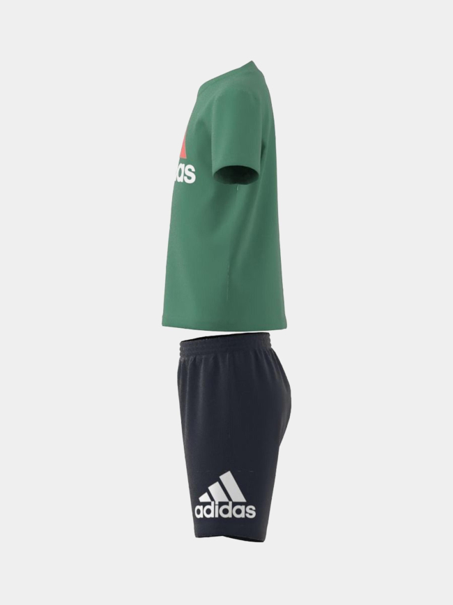 Ensemble short t-shirt logo vert bleu marine enfant - Adidas