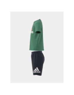 Ensemble short t-shirt logo vert bleu marine enfant - Adidas