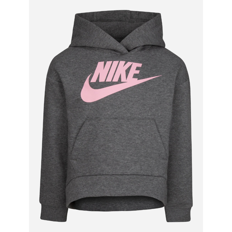 Sweat à capuche club fleece high low gris rose fille - Nike