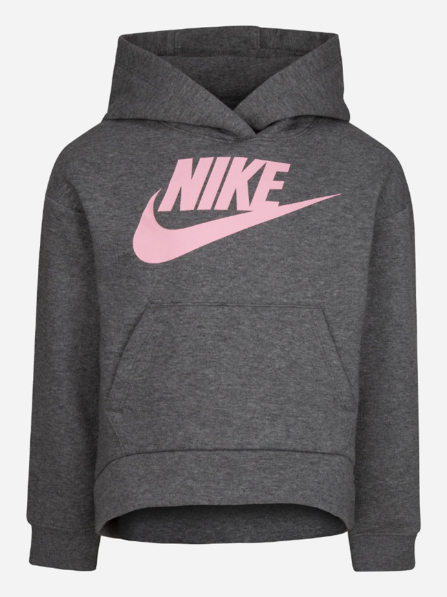 Sweat à capuche club fleece high low gris rose fille - Nike