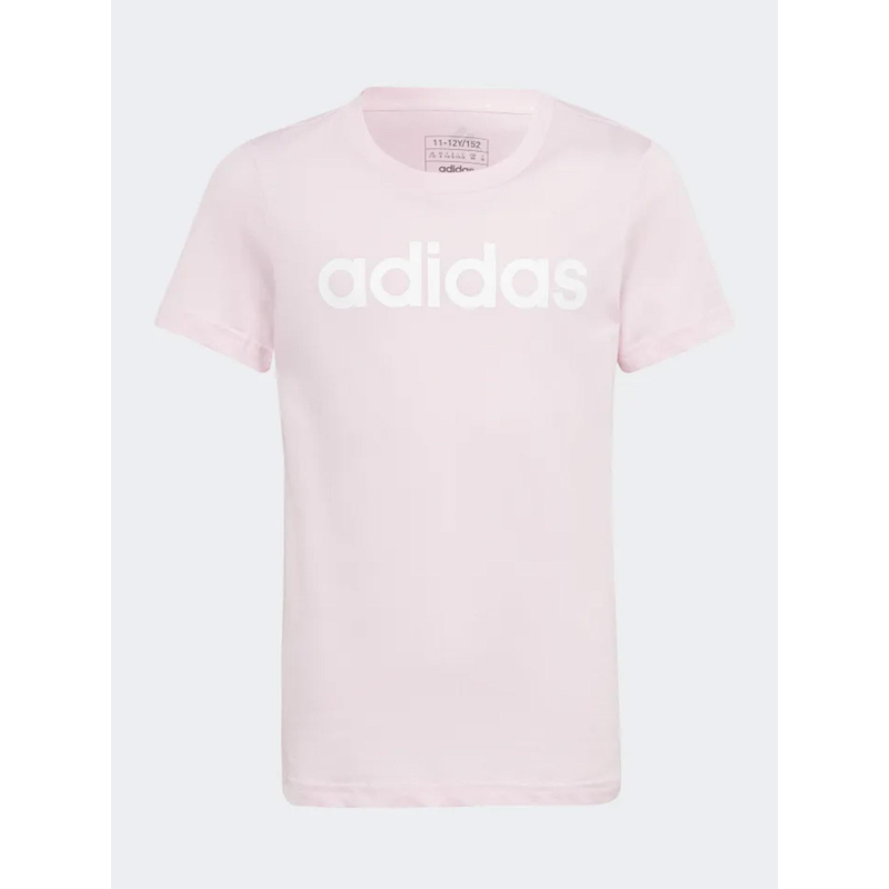 T-shirt linear logo rose fille - Adidas