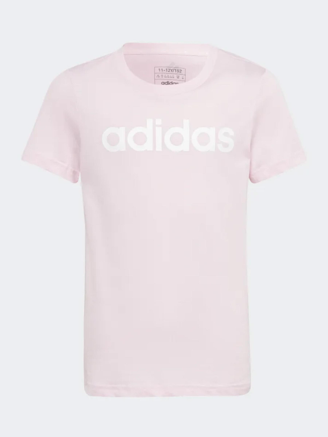 T-shirt linear logo rose fille - Adidas