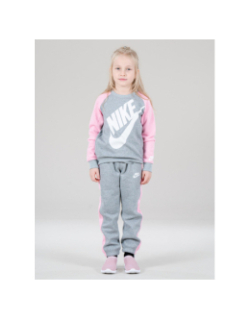 Ensemble de survêtement futura crew gris rose enfant - Nike