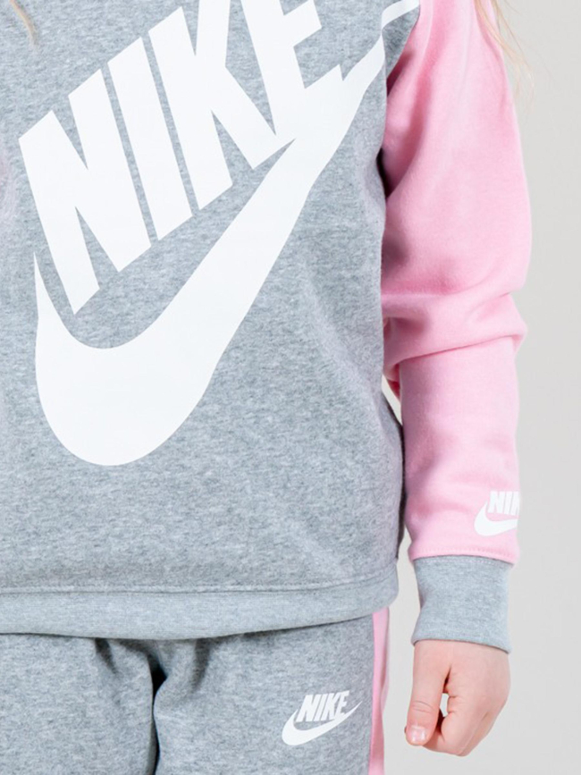 Ensemble de survêtement futura crew gris rose enfant - Nike