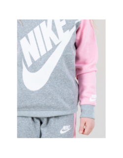 Ensemble de survêtement futura crew gris rose enfant - Nike