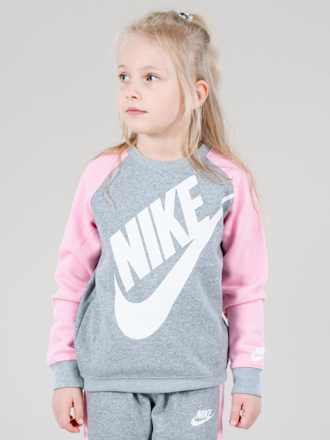 Ensemble de survêtement futura crew gris rose enfant - Nike