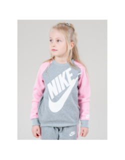 Ensemble de survêtement futura crew gris rose enfant - Nike