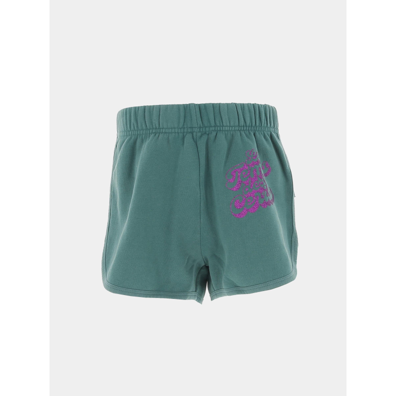 Short jogging logo paillette cristigi vert fille - Le Temps Des