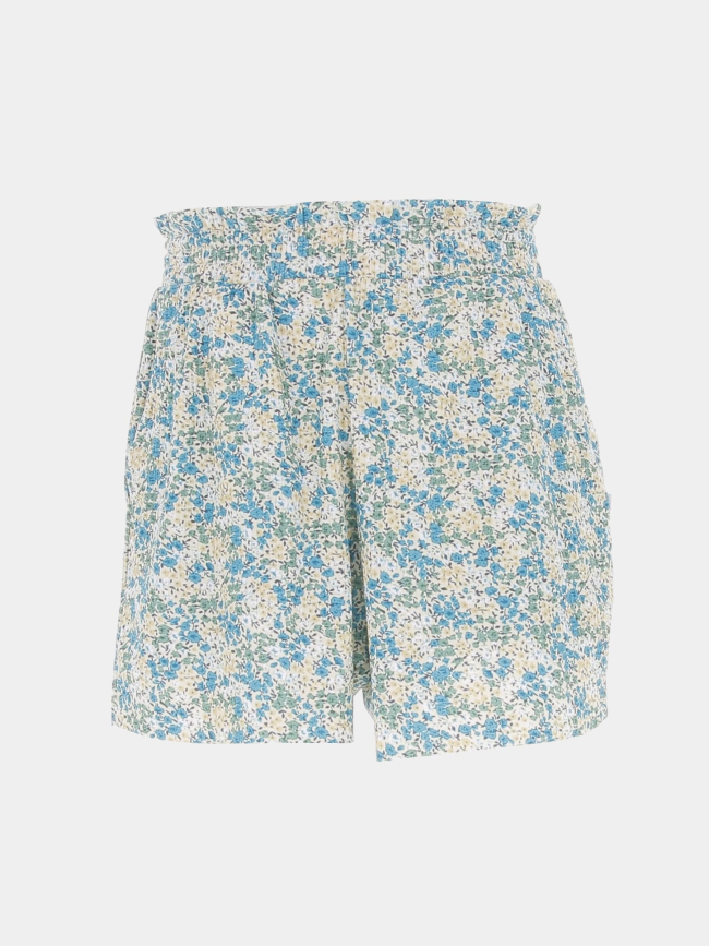 Short fluide à fleurs oxagi bleu jaune fille - Le Temps Des Cerises