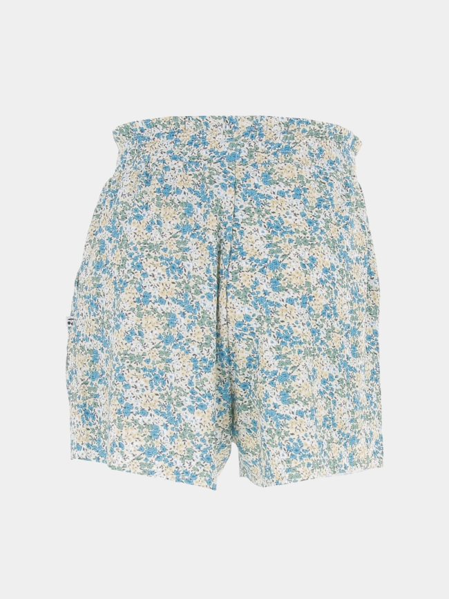 Short fluide à fleurs oxagi bleu jaune fille - Le Temps Des Cerises