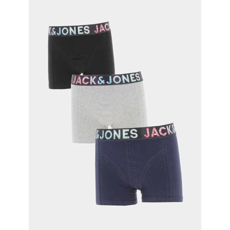 Pack 3 boxers tampa noir bleu marine gris garçon - Jack & Jones