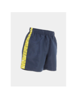 Short de sport bandes jaune logo bleu marine garçon - Umbro