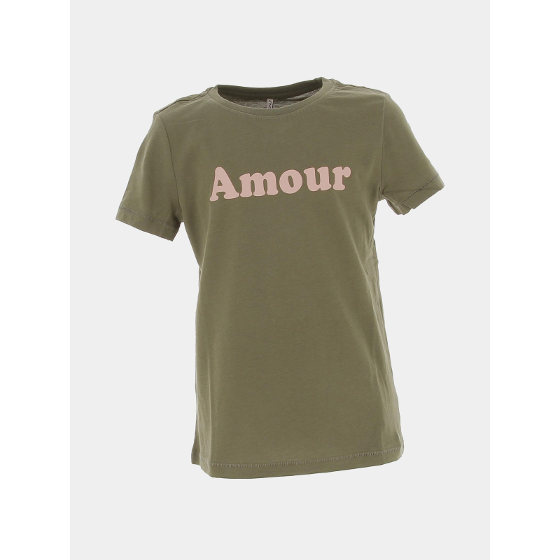 T-shirt amour kogorla kaki fille - Only