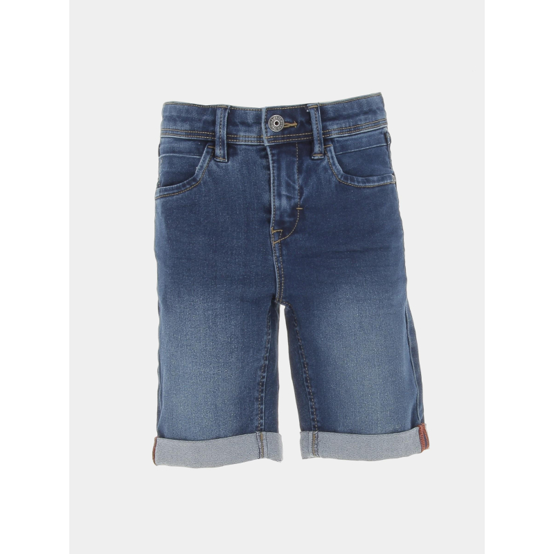 Short en jean slim silas bleu marine garçon - Name It