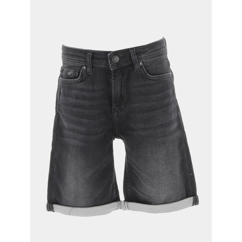 Short en jean decox denim noir garçon - Kaporal