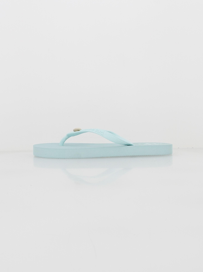 Tongs croquine coquillage aqua bleu fille - Culture Sud