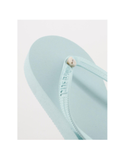 Tongs croquine coquillage aqua bleu fille - Culture Sud