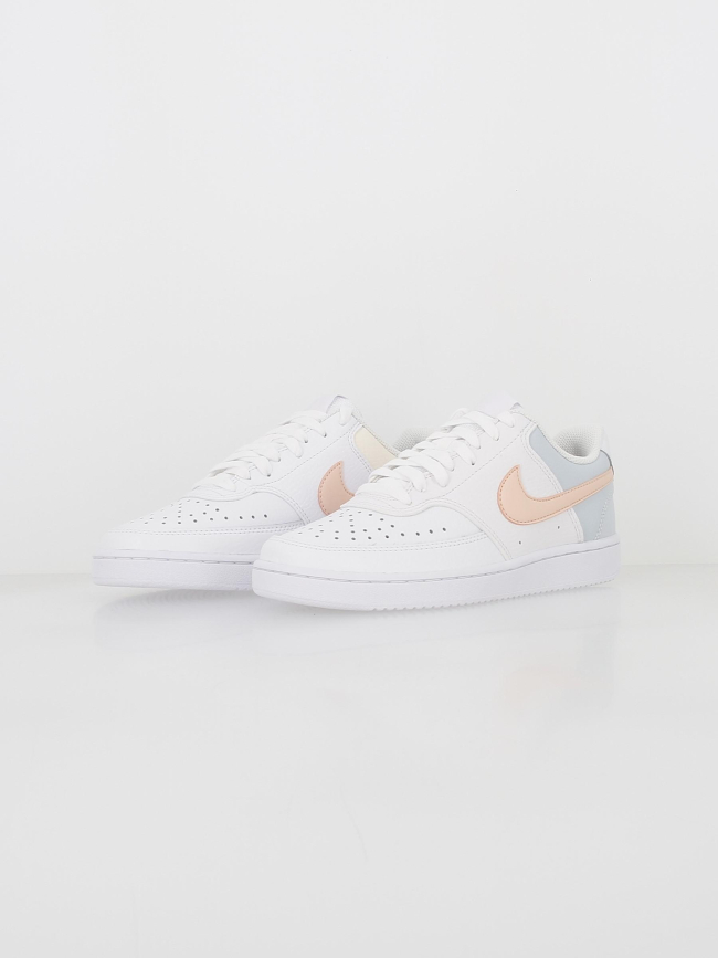 Baskets basses court vision pastel blanc rose femme - Nike