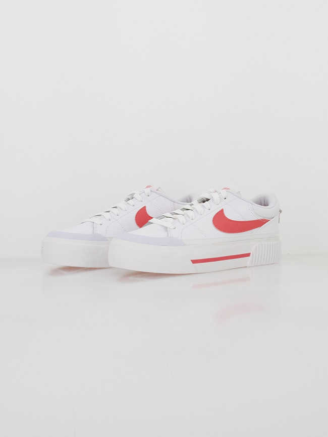 Baskets plateforme court legacy lift blanc rose femme - Nike