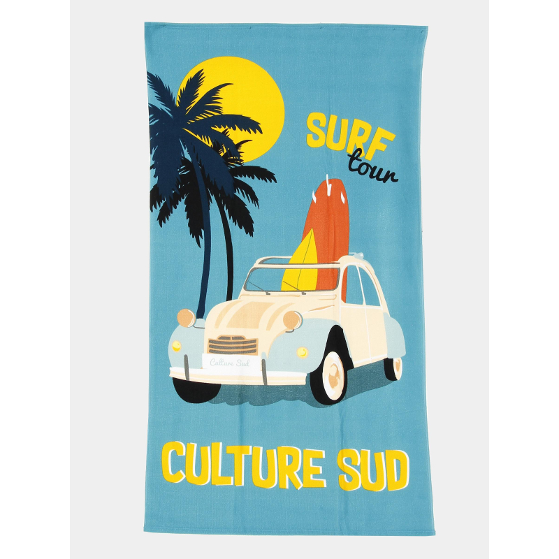 Serviette de plage vintage voiture multicolore - Culture Sud