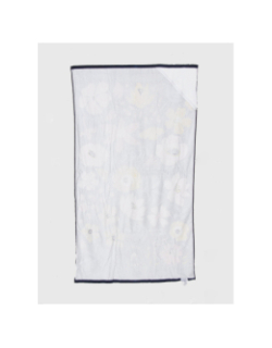 Serviette de plage rectangle à fleurs carnac bleu marine - Cabaïa