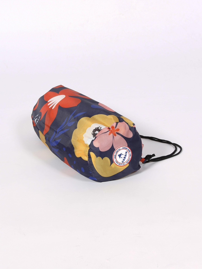 Serviette de plage rectangle à fleurs carnac bleu marine - Cabaïa