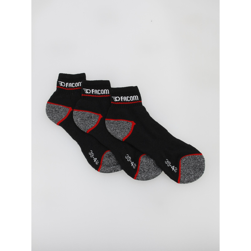 Pack 3 paires de chaussettes de travail quarter noir homme - Facom