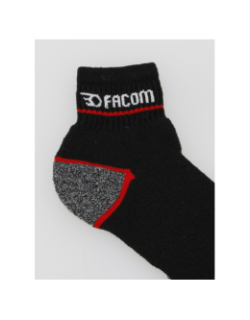 Pack 3 paires de chaussettes de travail quarter noir homme - Facom